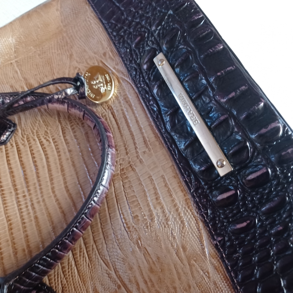 Brahmin Tan Crossbody Gator Bag Purse - Picture 12 of 13